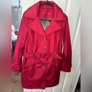 Calvin Klein Bold Red Trench Coat